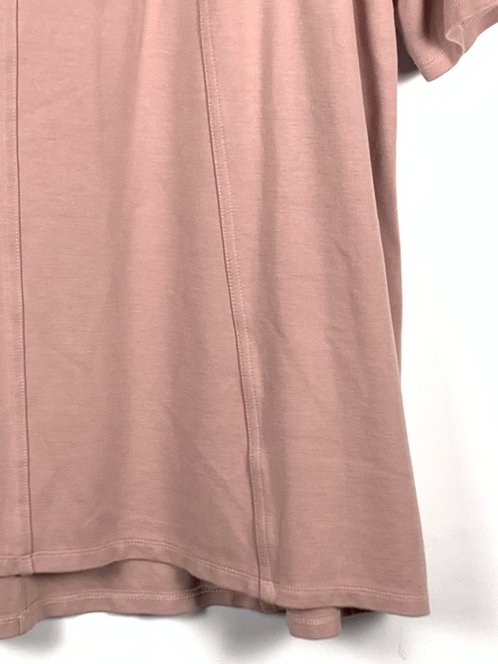 J Jill Wearever Top L Dusty Rose Short Sleeve Stretch Knit Tunic Casual - Picture 6 of 12